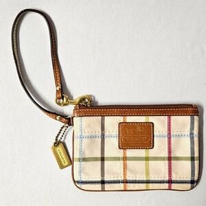 Coach Vintage Wristlet Multicolor Canvas w/ Metal Tag